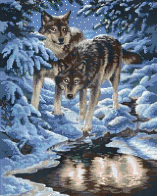 Winter Wolfs Blues Sixteen [16] Baseplate PixelHobby Mini-mosaic Art Kit